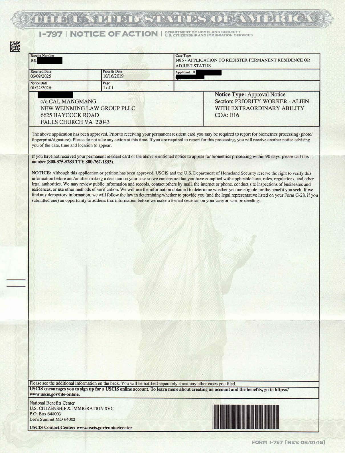 I 485 Approval Notice Redacted 2